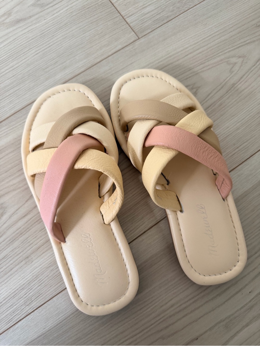 Madewell Pastel Woven Cross-Strap Slide Sandals Women’s Size 5.5
